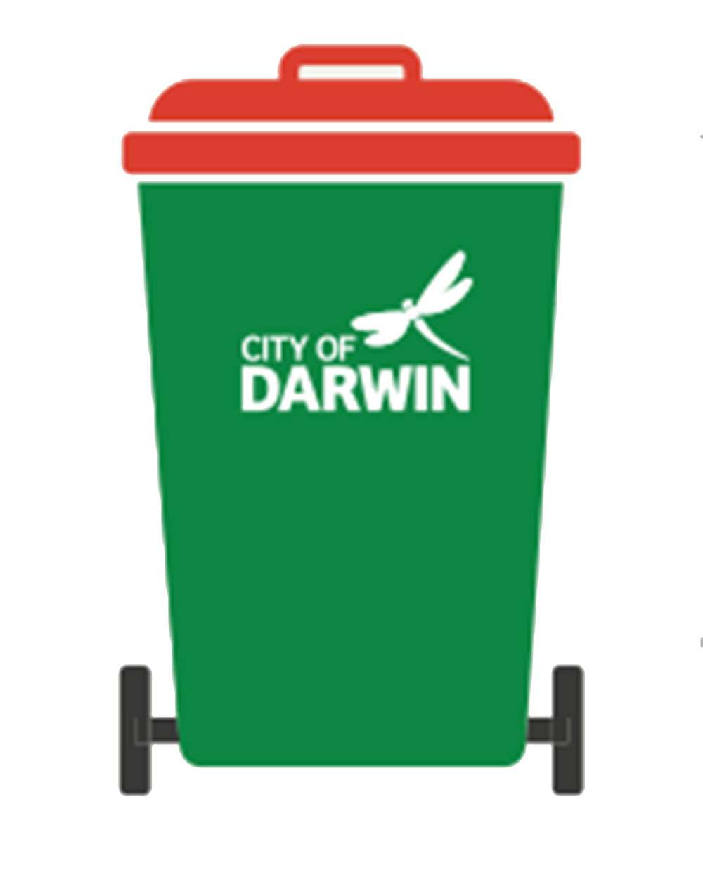 Red Lidded Waste Bin City of Darwin Darwin Council, Northern Territory